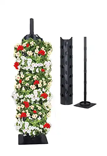 Pflanzturm Spetebo Pflanzenturm für bis zu 30 Pflanzen in schwarz