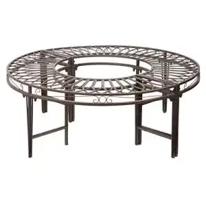 Baumbank Design Toscano Rundherumbank Garten, Stahl, 119 cm