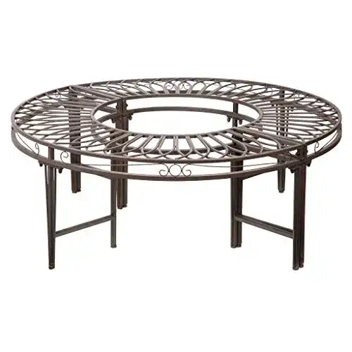 Baumbank Design Toscano Rundherumbank Garten, Stahl, 119 cm