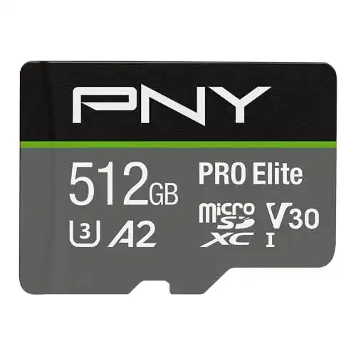 microSD (512 GB) PNY PRO Elite 512GB microSDHC + SD-Adapter