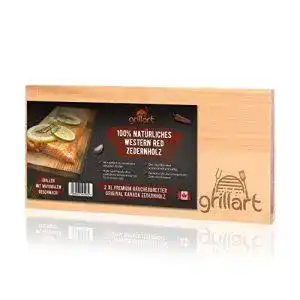 Räucherbrett grillart ® 2 Pack XL Grillbretter – Zedernholzbrett