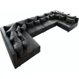 U-Sofa DELIFE Couch Clovis XL Anthrazit Antik Optik Modulsofa