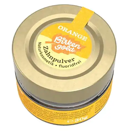 Zahnpulver Birkengold Orange 30 g Glas, plastikfrei, 100% natürlich