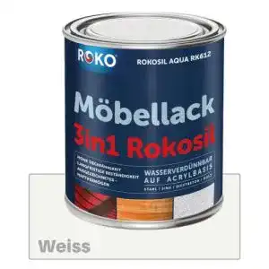 Möbellack Roko, 0,7 Kg, Seidenmatt Weiss, 3in1 Möbelfarbe