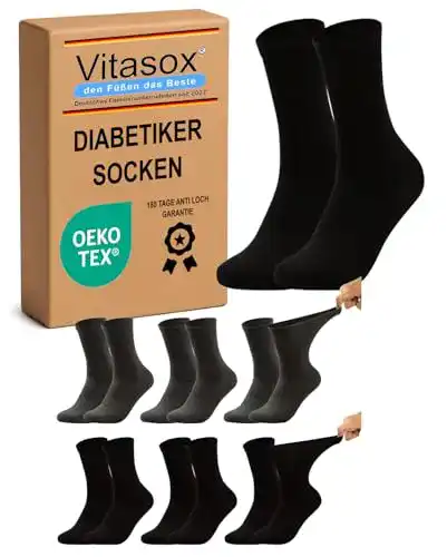 Diabetikersocken Vitasox 11120 Gesundheitssocken, 6 Paar