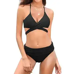Bikini SHEKINI Damen Dunkle Farbe Geteilter Badeanzug Push Up