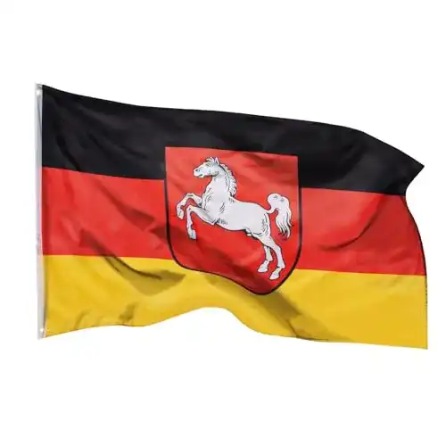Niedersachsen-Flagge PHENO FLAGS mit Messing-Ösen 90x 50cm
