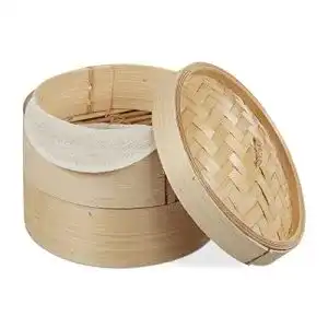 Bambusdämpfer Relaxdays Bambus Dampfgarer, mit 2 Etagen