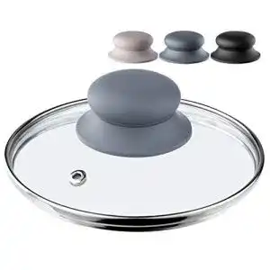 Topfdeckel KADAX Glasdeckel mit Griff aus Silikon, hitzebeständig