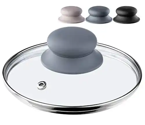 Topfdeckel KADAX Glasdeckel mit Griff aus Silikon, hitzebeständig