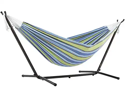 Hängematte mit Gestell VIVERE Doppel Baumwolle, 250 cm, Oase