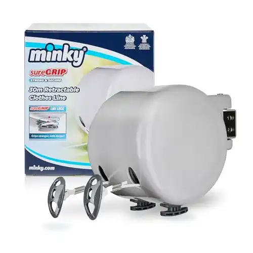 Wäscheleine ausziehbar Minky ausziehbare Wäscheleine, 30 Meter