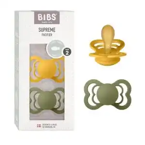 BIBS-Schnuller Bibs Supreme Schnuller 2er-Pack, Naturkautschuk