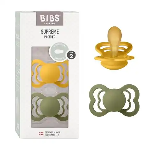 BIBS-Schnuller Bibs Supreme Schnuller 2er-Pack, Naturkautschuk