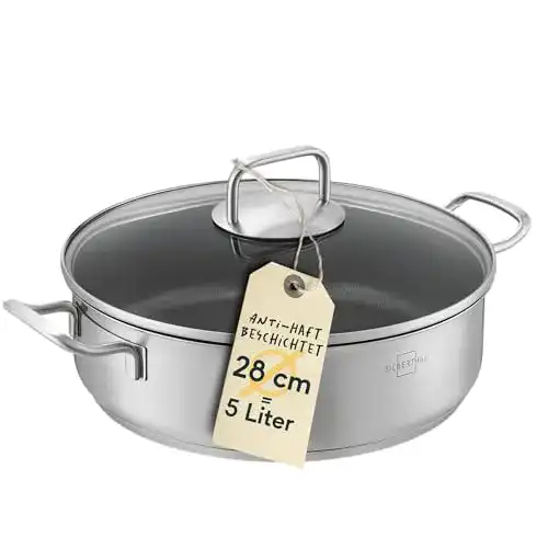 Schmorpfanne mit Deckel SILBERTHAL Servierpfanne 28 cm
