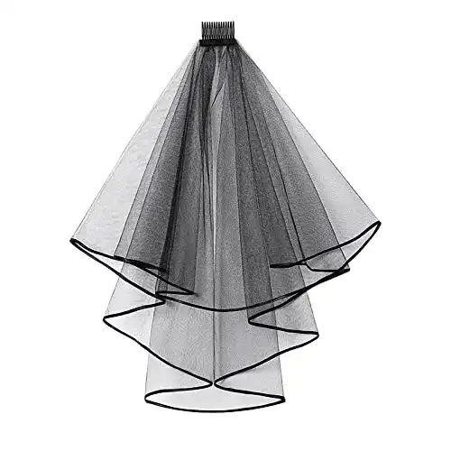 Schleier Colexy Braut , kurz Satin mit Kamm, Double Layer