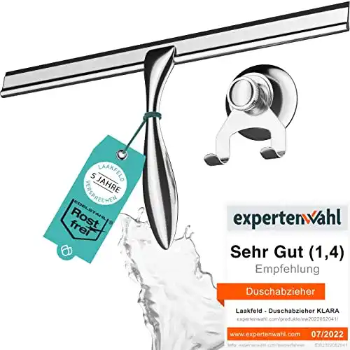 Duschabzieher LAAKFELD Extra breiter 30,5cm Edelstahl mit Silikon
