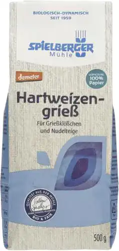 Hartweizengrieß Spielberger Bio, demeter, 6 x 500 g