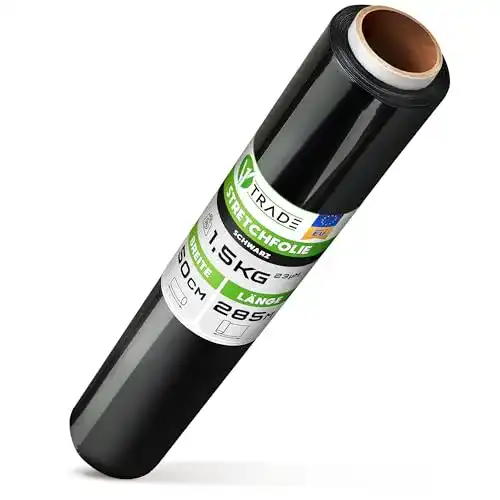 Verpackungsfolie V1 TRADE Stretchfolie Schwarz 285 m/50 cm