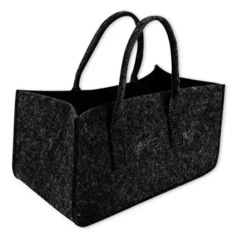 Holzkorb Mary Portman Filztasche Dunkelgrau Kaminholztasche