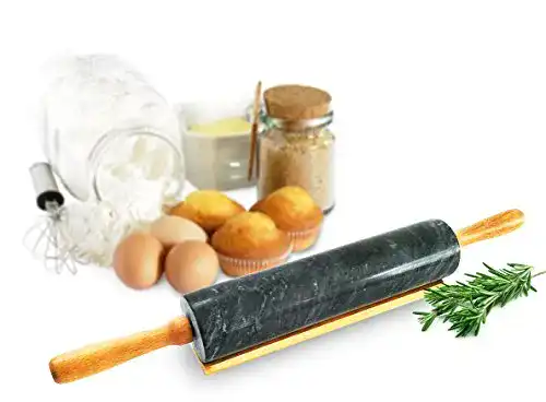 Nudelholz Sendez XXL Teigroller aus Marmor mit Ständer 46x6cm