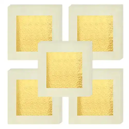Blattgold VGSEBA Echte Essbar 24 Karat Goldfolie 20 Blatt 4.33cm