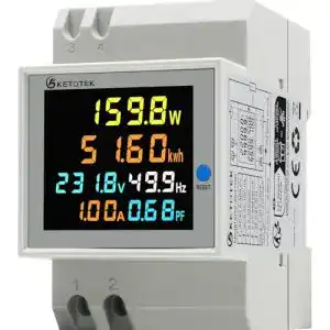 Stromzähler KETOTEK Hutschiene, Digitaler Energiezähler 6in1