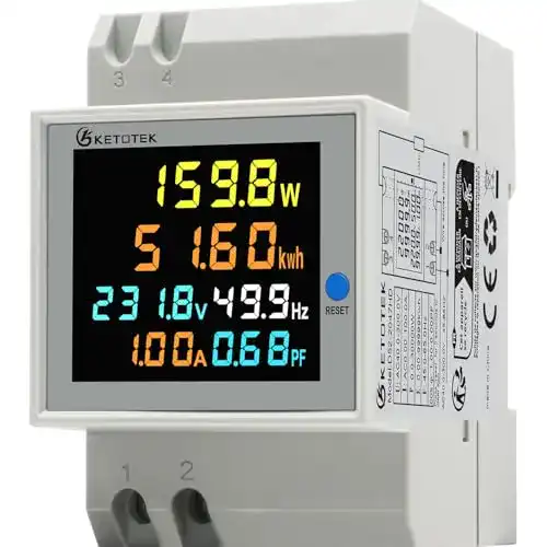 Stromzähler KETOTEK Hutschiene, Digitaler Energiezähler 6in1