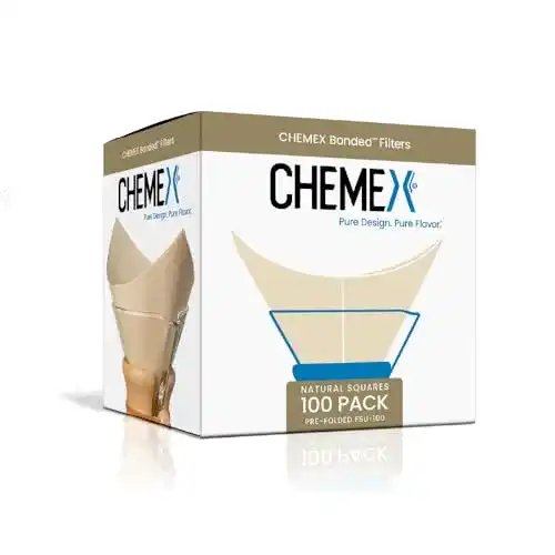 Einweg-Kaffeefilter Chemex Bonded Filter, Natural Square, 100ct