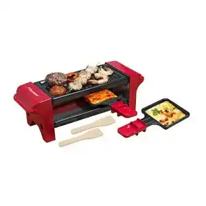 Raclette für 2 Personen Bestron, Mini Tischgrill mit zwei Pfännchen