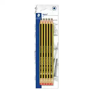 Bleistift Staedtler 122-2 BK10 Noris HB, sechskant, mit Radiergummi