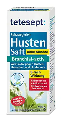 Die beste Spitzwegerich-Tinktur tetesept Spitzwegerich Husten Saft 195 g 2026 Test Bestseller Spitzwegerich-Tinktur tetesept Spitzwegerich Husten Saft 195 g