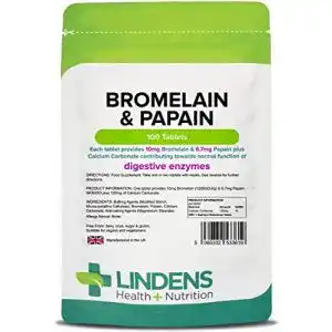 Papain Lindens, Bromelain 10/100 Tablets, 100 Stuck