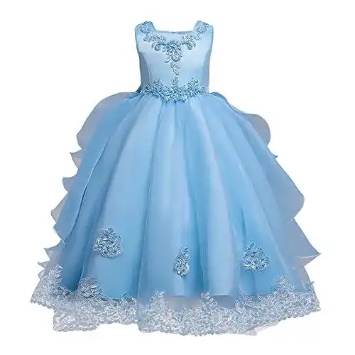 Ballkleid IMEKIS Kind Mädchen Brautjungfer Kleid Ärmellos