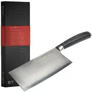 Hackmesser KLAMER Damast 16cm aus echtem japanischem Stahl