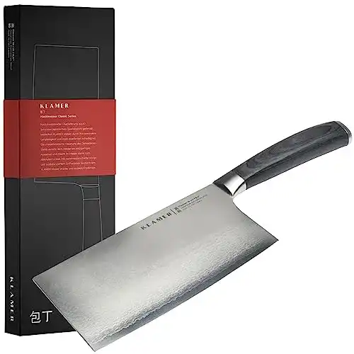 Hackmesser KLAMER Damast 16cm aus echtem japanischem Stahl