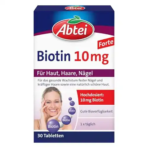 Biotin Abtei 10mg, hochdosiertes Arzneimittel, 30 Tabletten