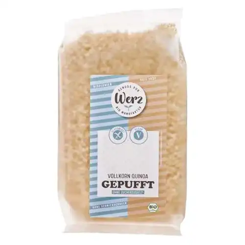 Quinoa Werz Vollkorn- gepufft ungesüßt, glutenfrei, 2 x 125 g