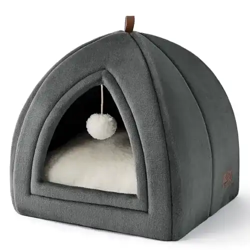Katzenhöhle Bedsure für große Katzen – Katzenbett waschbar grau