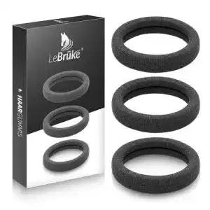 Haargummi Lebrüke ® 50 Schwarz Premium Gummibänder
