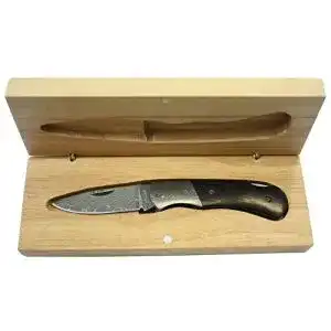 Damast-Taschenmesser Haller Unisex – Erwachsene Ebenholzgriff
