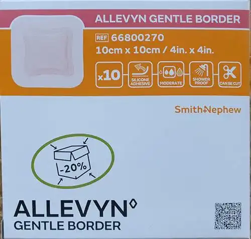 Dekubitus-Pflaster ALLEVYN Gentle Border selbsthaftend, 10 Stück