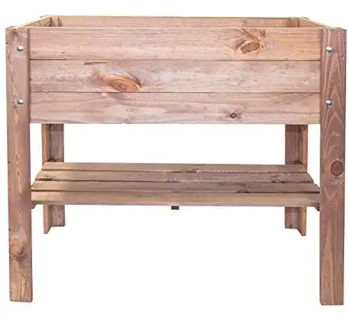 Hochbeet (Holz) mgc24 ® Hochbeet – Kiefernholz Dunkelbraun