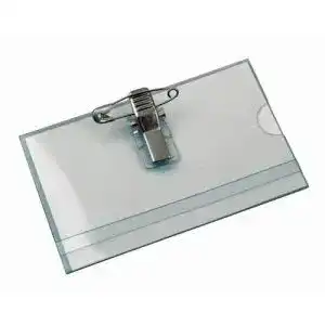 Namensschild FALAMBI 50 x, Halter mit Einleger + Clip + Nadel