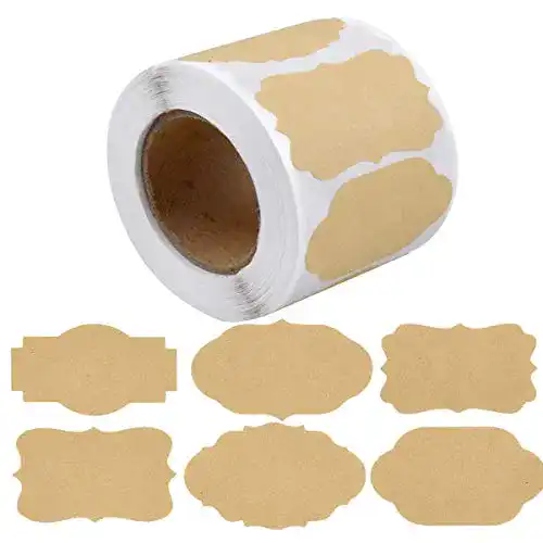 Marmeladenetiketten Fangehong Kraft Etiketten, 500 Stück