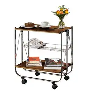 Servierwagen WENKO Dinett Deluxe Walnuss, zusammenklappbar