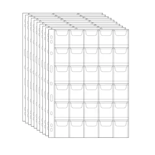 Münzhüllen Uncle Paul Münzseiten, 30 Gitter Münzhalter, 10 Blatt