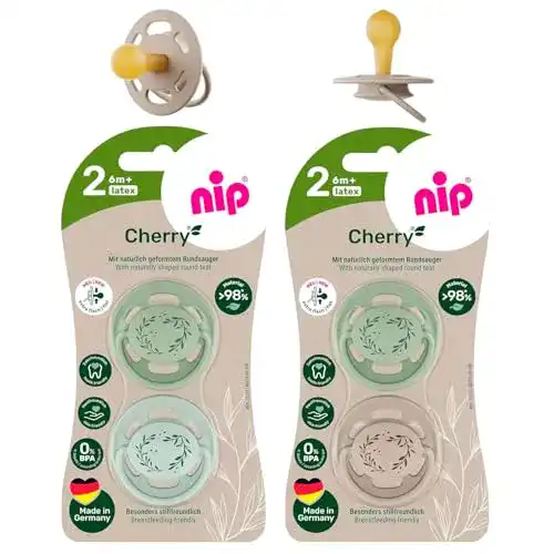 Kirschform-Schnuller nip Cherry Green Rundsauger 4 Stück Boy