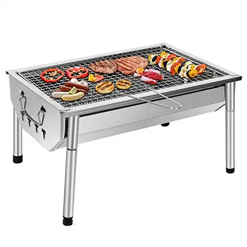 Kleiner Holzkohlegrill Sunjas Picknickgrill Edelstahl