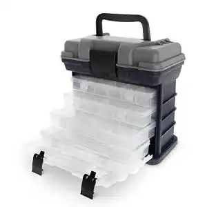 Angelkoffer Croch mit 4 Aufbewarhungsbox für Angelzubehör und Köder